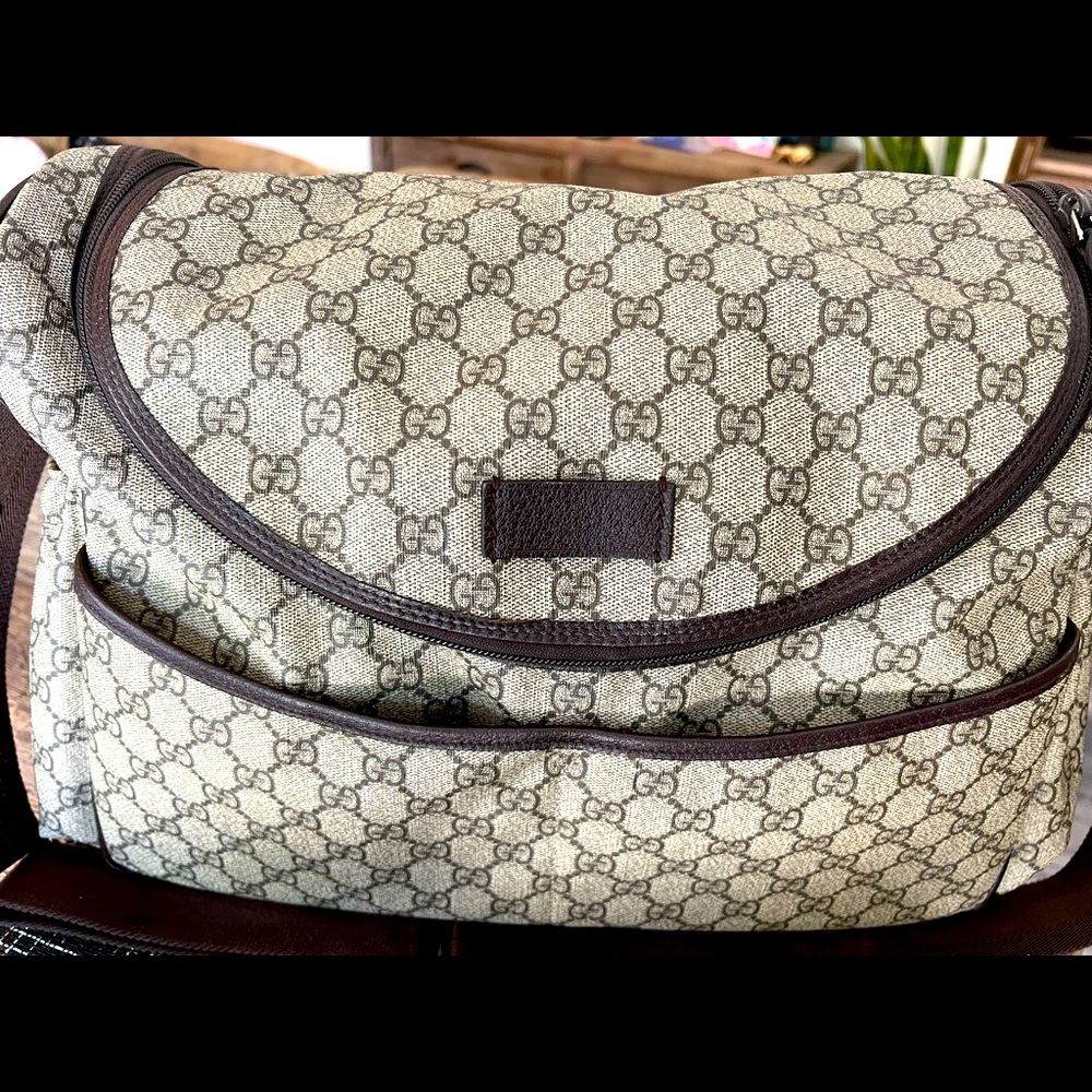Gucci supreme diaper bag